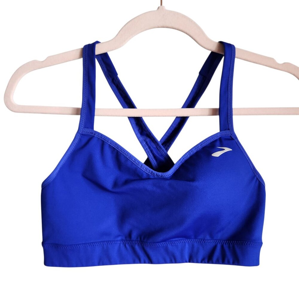 Brooks Sports Bra Medium Blue Uprise Crossback Wireless Pullover